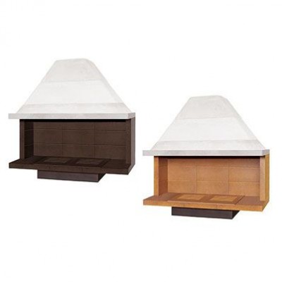 Chimenea tradicional minimal con apertura lateral izquierda y derecha negro o tierra